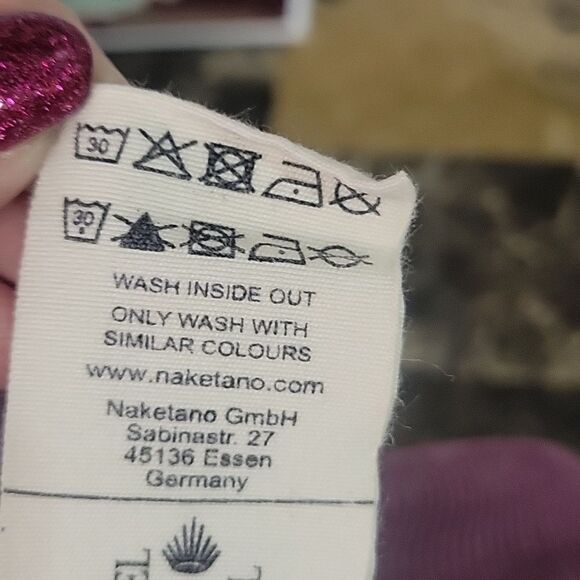 Naketano Mauve Hoodie with Rope Drawstrings, Size S - Picture 8 of 8